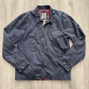 Vintage Volcom Mens Blue Lined Full Zip Canvas Work Chore Jacket Sz Large